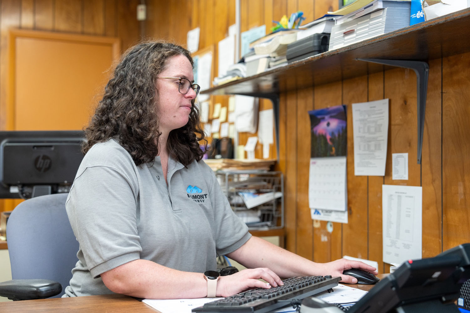 employee at their desk working